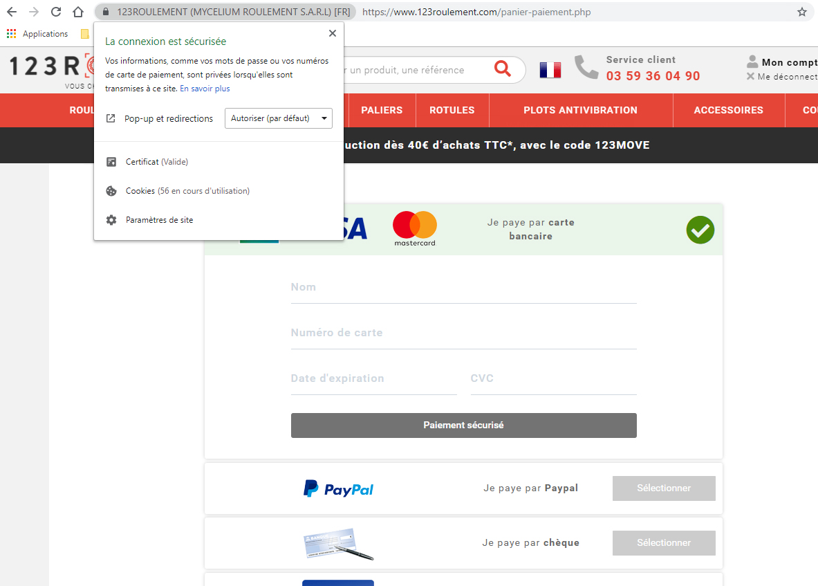 Payer directement dans le site marchand