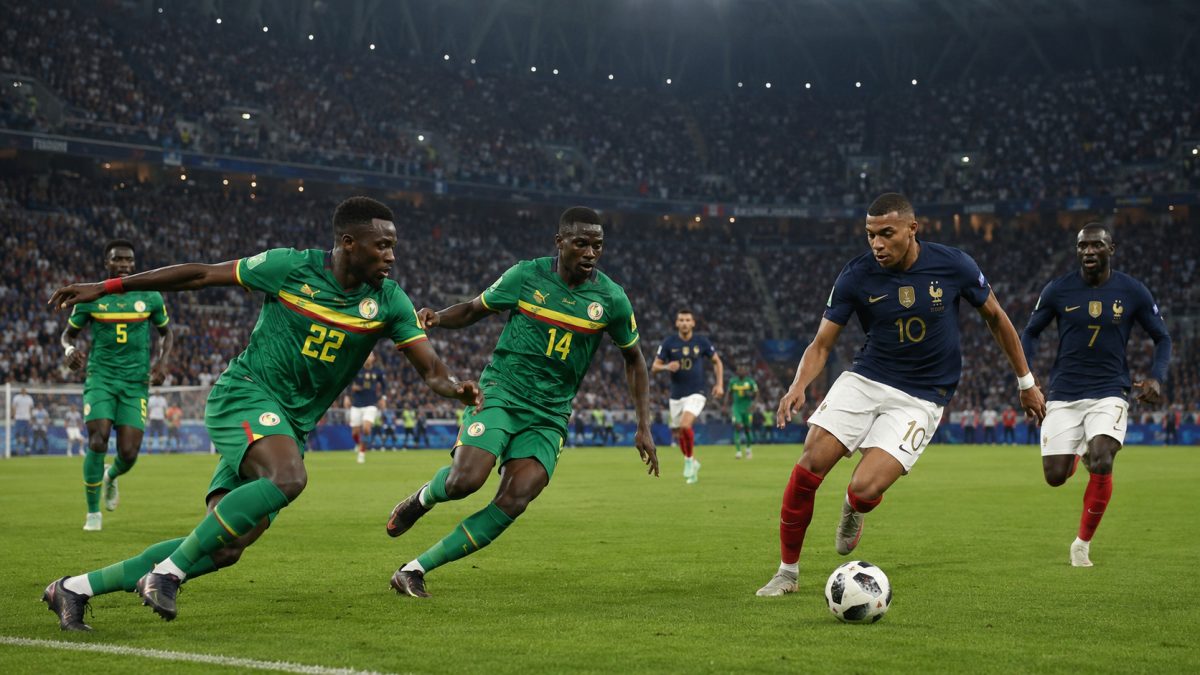 Spillere fra Frankrikes landslag på trening i basecampen i Boston før VM 2026