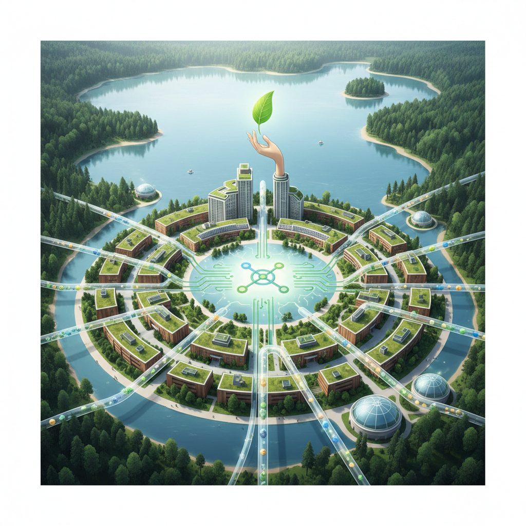 Smart zero-waste city Neo-Umea in Sweden powered by artificial intelligence and molecular sorting systems in 2026